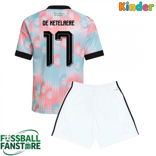 Belgien Charles De Ketelaere #17 Replik Auswärtstrikot Kinder WM 2026 Kurzarm (+ Kurze Hosen)